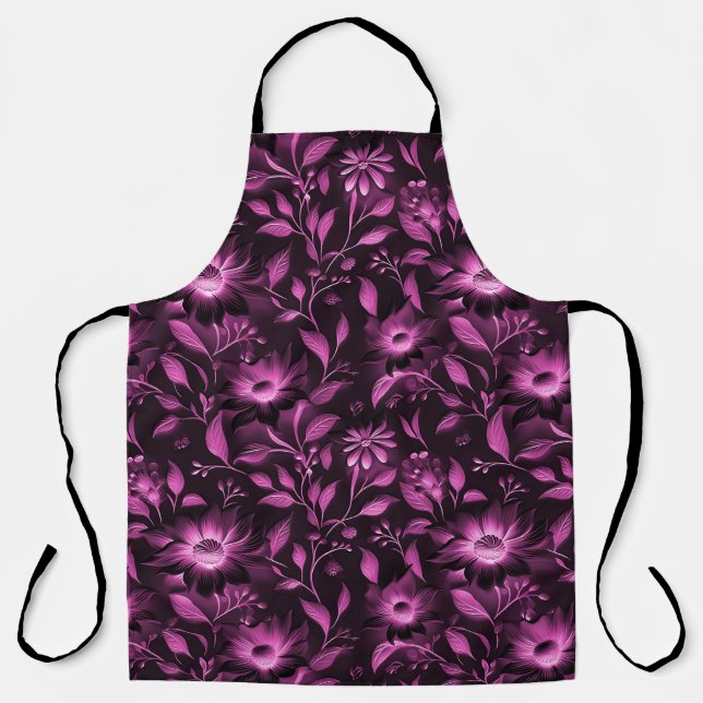 Magenta Floral Schürze (Vorderseite)