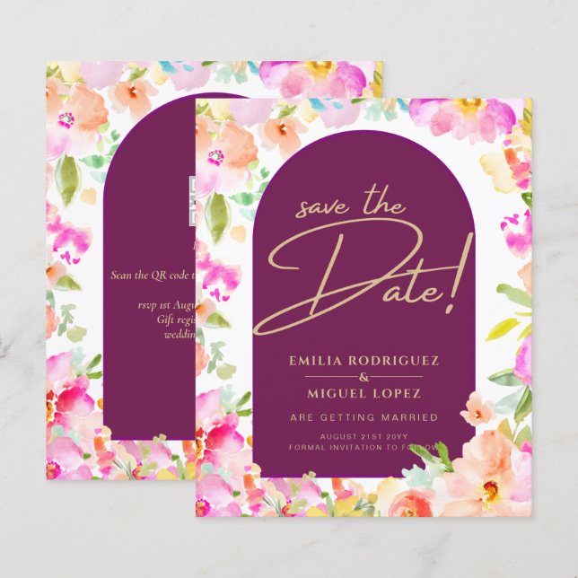 Magenta Floral Wedding (Vorne/Hinten)