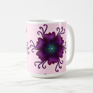 Magenta Florale Blüte Moderne Botanische Blume Kaffeetasse