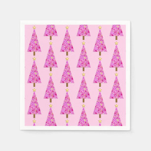 Magenta florentaler Weihnachtsbaum Napkins Serviette