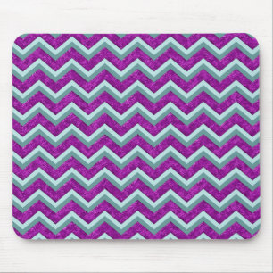Magenta Foil und Aquamarines ZigZag Muster Mousepad