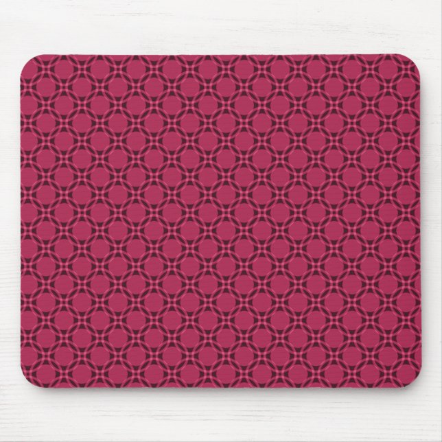 Magenta Funky Circles Mousepad (Vorne)