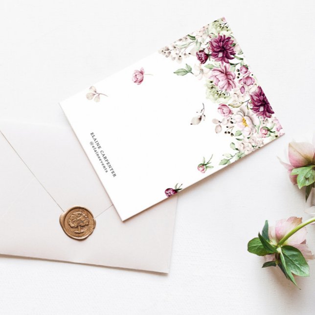 Magenta Garden Floral Monogram Papier (Von Creator hochgeladen)