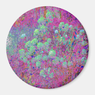 Magenta Garden mit Aqua Hydrangea Blume Magnet