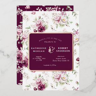 magenta-garten-blumen-hochzeits-einladung-folie-ei folieneinladung