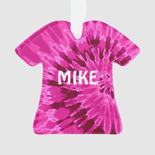 Magenta Gefärbte Krawatte T - Shirt Ornament (Vorderseite)