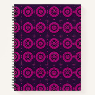 Magenta geometrisches Kreis-Muster Spiral Notizbuc Notizbuch