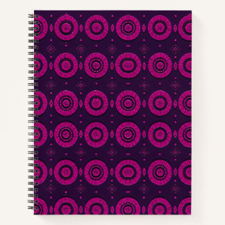 Magenta geometrisches Kreis-Muster Spiral Notizbuc Notizbuch