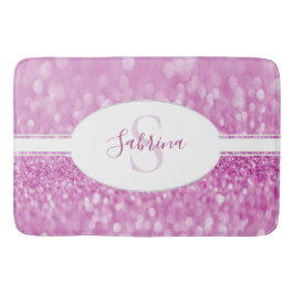 Magenta Glitzer Personalize Bath Mat Badematte