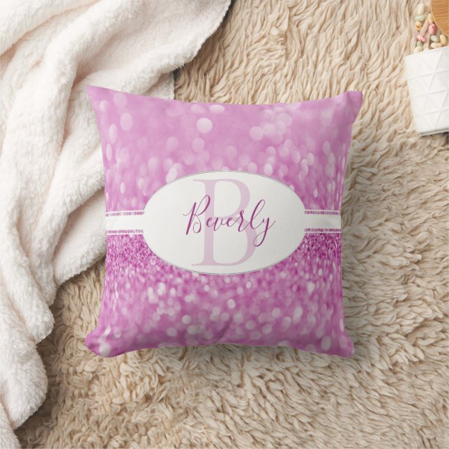 Magenta Glitzer Personalize Throw Pillow Kissen (Decke)