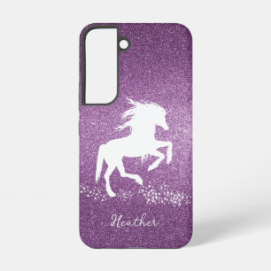 Magenta Glitzer Unicorn Samsung Galaxy Case Hülle