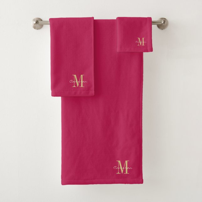 Magenta Gold Initial et nom personnalisé (En situation)