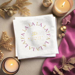Magenta Gold Weihnachten Fa La ID1009 Serviette