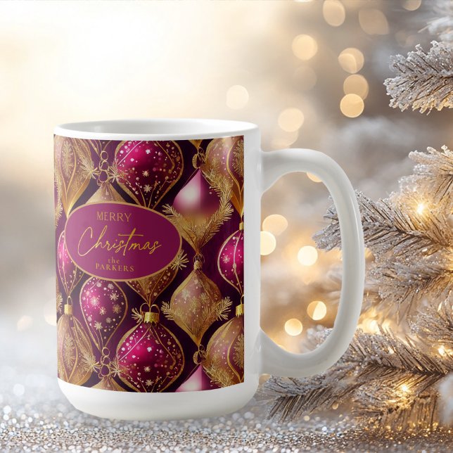 Magenta Gold Weihnachtsmuster#12 ID1009 Kaffeetasse (Von Creator hochgeladen)