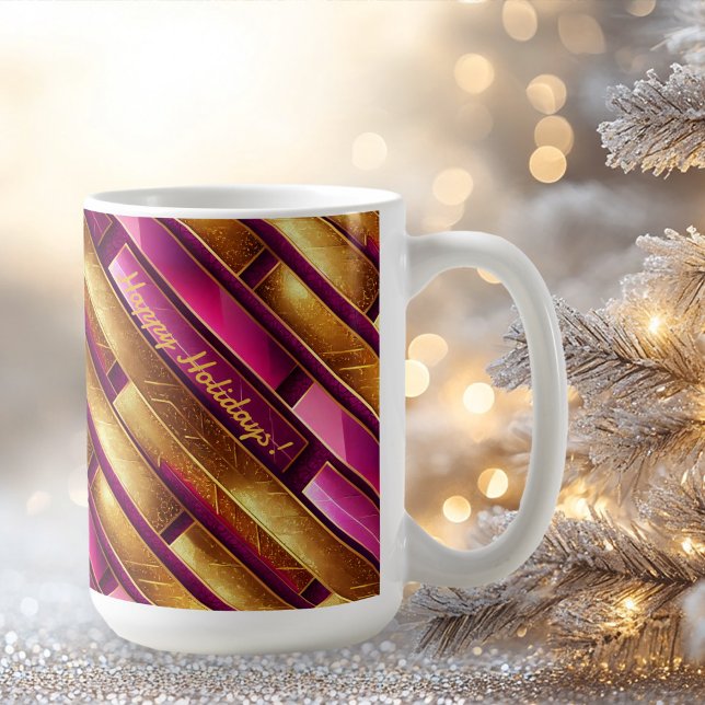 Magenta Gold Weihnachtsmuster#28 ID1009 Kaffeetasse (Von Creator hochgeladen)