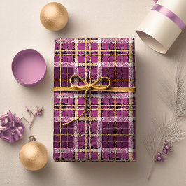 Magenta Gold Weihnachtsmuster#7 ID1009 Geschenkpapier
