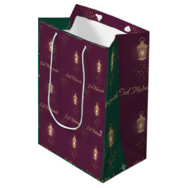 Magenta/Green Eid Gift Bag Mittlere Geschenktüte