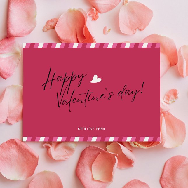 Magenta Happy Valentines Day Postkarte (Von Creator hochgeladen)
