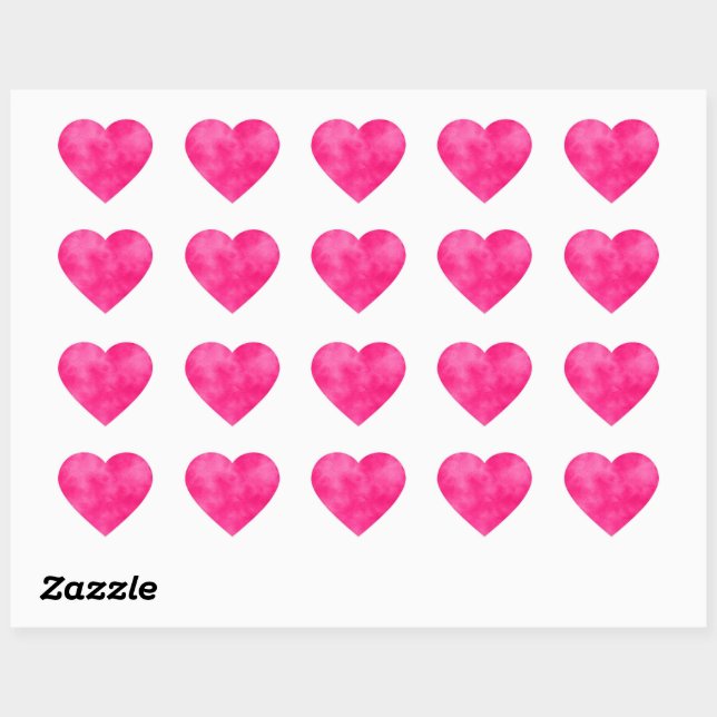 Magenta Heart Sticker (Blatt)