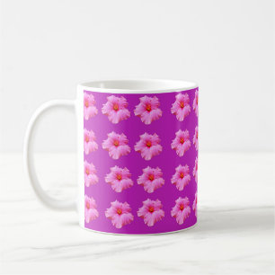 Magenta Hibiskus Kisses, White Coffee Tasse. Kaffeetasse