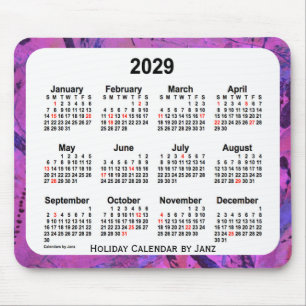 Magenta Holiday Art Calendar von Janz Mousepad
