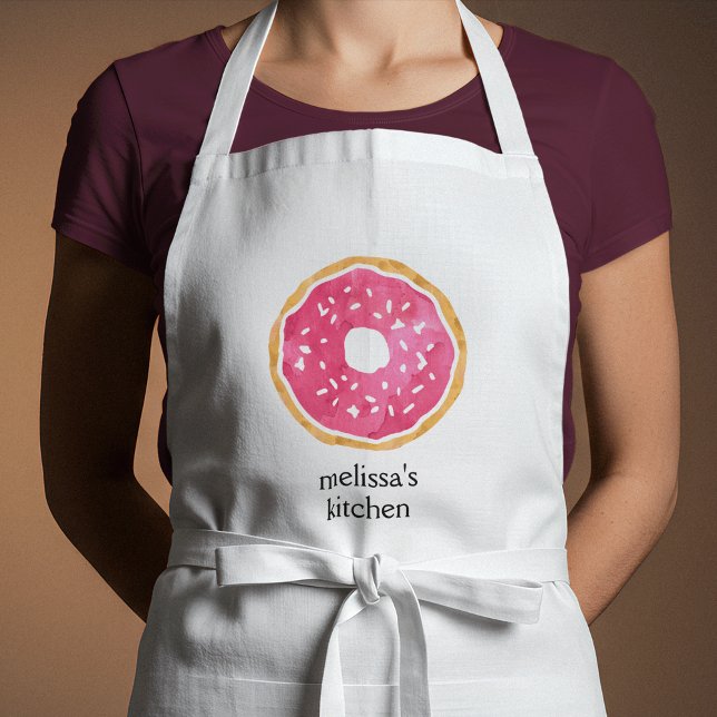 Magenta Hot Pink Donut Personalisierte Schürze (Von Creator hochgeladen)