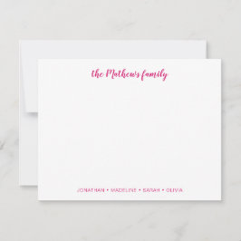 Magenta Hot Pink: Eleganter Name der Skriptfamilie Mitteilungskarte