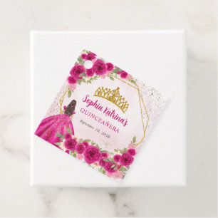 Magenta Hot Pink Gold BlumenPrinzessin Vielen Dank Geschenkanhänger