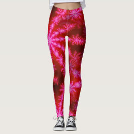 Magenta Hot Pink Psychedelic Mandelbrot Fraktal Leggings