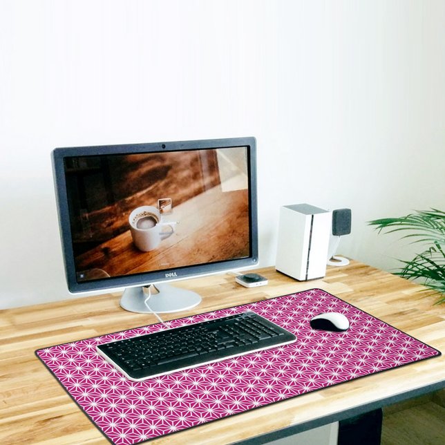 Magenta Japanese Pattern Desk Mat (Créateur téléchargé)