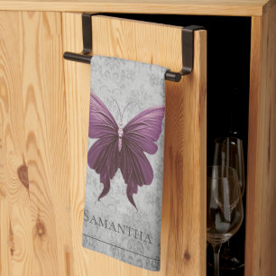 Magenta Jeweled Butterfly Geschirrtuch