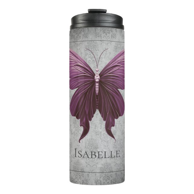 Magenta Jeweled Butterfly Thermosbecher (Vorderseite)