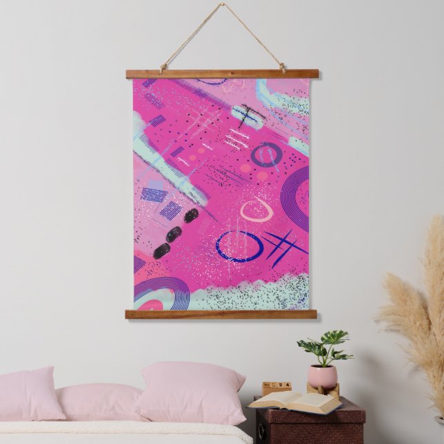 Magenta Joy Wandteppich Mit Holzrahmen (Schlafzimmer)
