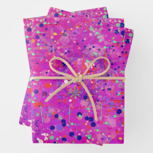 Magenta-Jubiläums-Abstract-Print Geschenkpapier Set