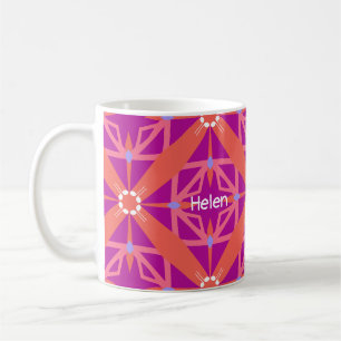 Magenta Key of Life Kaleidoskop Monogramm Kaffeetasse