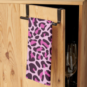 Magenta-Leopardenprint Retro-Küchenhandtuch Geschirrtuch