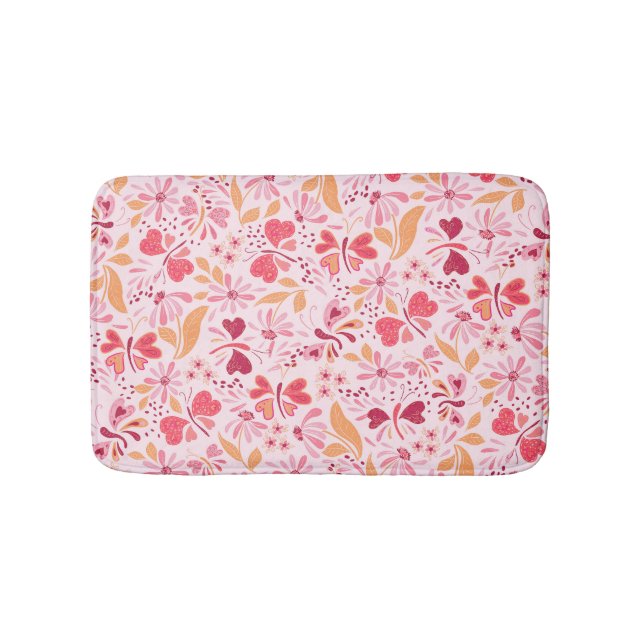 Magenta Liebe & Butterflies_02 Valentine Bath Mat Badematte (Vorderseite)