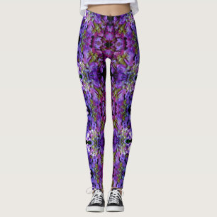 Magenta Lila-blaugelbe Hydrangeas-Blume Leggings