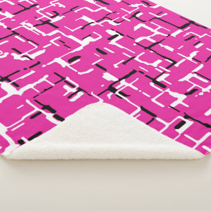 Magenta Lila Pink Schwarz-weiß Sherpadecke