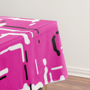 Magenta Lila Pink Schwarz-weiß Tischdecke