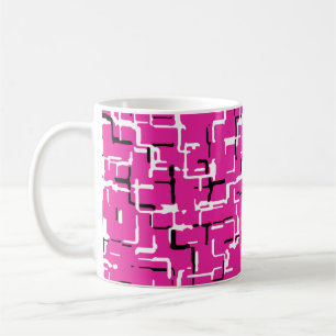 Magenta Lila Pink Schwarz-weiß Trendy Muster Kaffeetasse