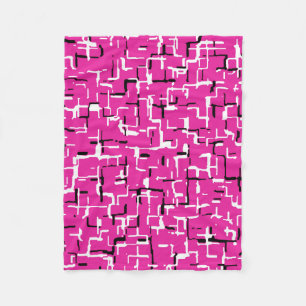 Magenta Lila rosa Schwarz-weißes Muster Fleecedecke