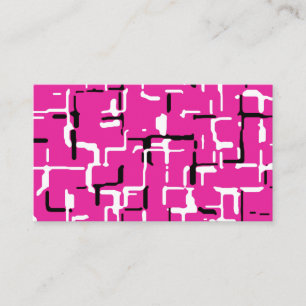 Magenta Lila rosa Schwarz-weißes Muster Visitenkarte