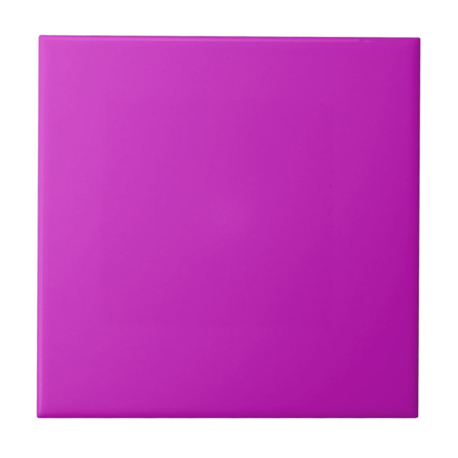 Magenta Lila Solid Color Tile Fliese (Vorderseite)