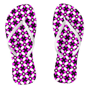 Magenta Lila und schwarze Flip Flops