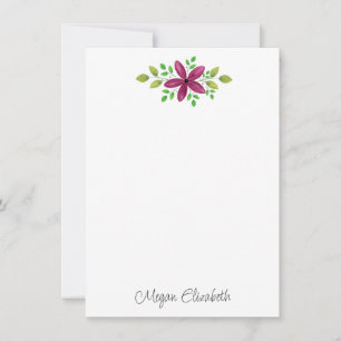 Magenta Lila Watercolor Floral Swag Mitteilungskarte