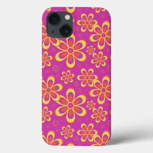 Magenta Lila Yellow Groovy Blume Pattern Case-Mate iPhone Hülle