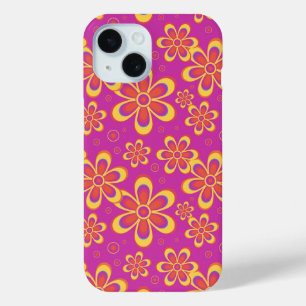 Magenta Lila Yellow Groovy Blume Pattern Case-Mate iPhone Hülle