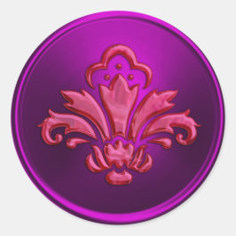 Magenta Lilie Umschlag Aufkleber Embossed Look