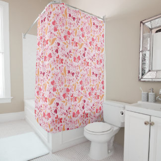 Magenta Love & Butterflies_02 Rideau de douche